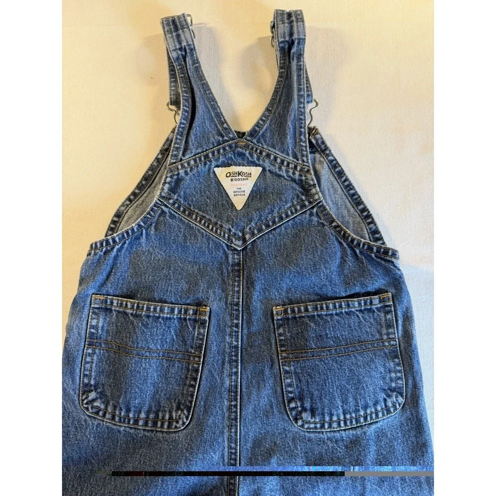 Vintage OshKosh B'Gosh 90s Denim Overalls Blue‎ Medium Wash Classic 2/2T